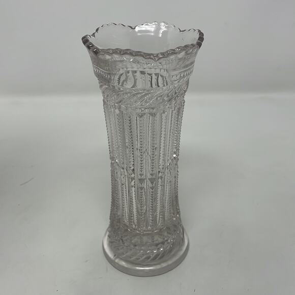 Vintage Early American Pressed Glass Strigil vase Tarentum Glass Co - Picture 2 of 10